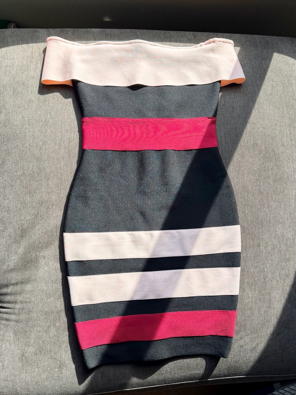VENUS Strapless Bandage Dress in Black, Pink and Light Pink